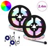 vidaXL LED Streifen 2 pcs Schwarz und Transparent 1200 mm