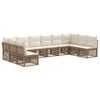 vidaXL Gartensofa-set 10 stk. Beige Poly-Rattan