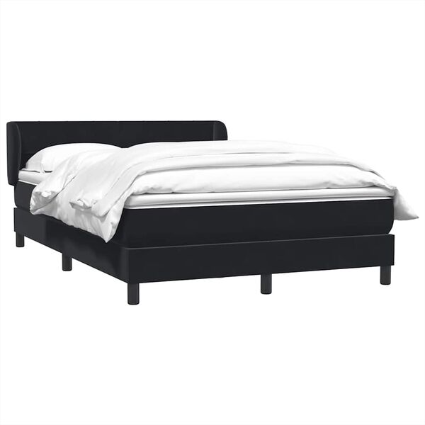 vidaXL Boxspringbett mit Matratze Schwarz 140x220 cm Samt