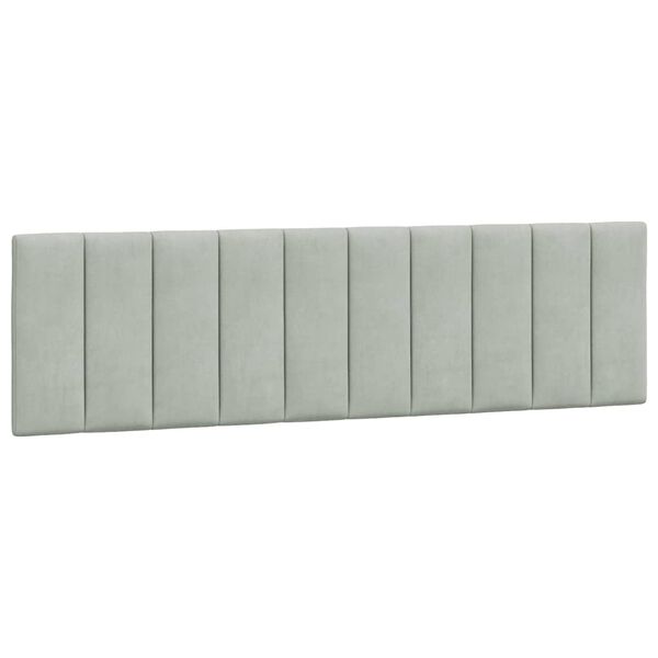 vidaXL Kopfteil-Kissen "Hanko" Hellgrau 180 cm Samt