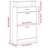 vidaXL Schuhschrank mit Schubfach & oberes Glasregal Holz Eichenoptik