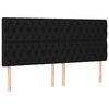vidaXL LED Kopfteil Schwarz 180x7x118/128 cm Stoff