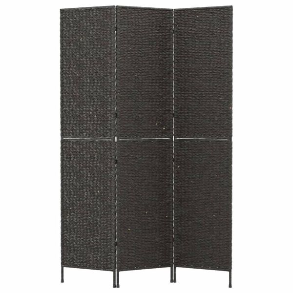 vidaXL Paravent 3-tlg. Schwarz 122x180 cm Wasserhyazinthe