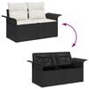vidaXL Garten-Sofa-Set mit Kissen mit Speicher 9 pcs Schwarz und Creme