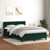 vidaXL Boxspringbett mit Matratze Dunkelgr&uuml;n 160x210 cm Samt
