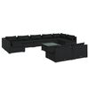 vidaXL 10-tlg. Garten-Lounge-Set mit Kissen Schwarz Poly Rattan