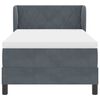 vidaXL Boxspringbett mit Matratze Dunkelgrau 90 x 200 cm Samt