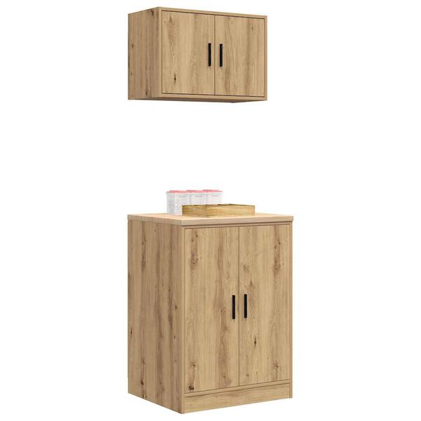 vidaXL Garagenschr&auml;nke 2 Stk. Artisan-Eiche Holzwerkstoff