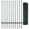 vidaXL Zaun mit Pfosten Gr&uuml;n 1,2 x 25 m Stahl und PVC
