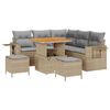 vidaXL Gartensofa-set mit Kissen 8 pcs Beige Poly-Rattan