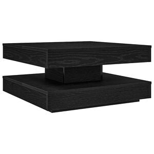 vidaXL Couchtisch 360-Grad Drehbar Schwarz 70x70x34,5 cm