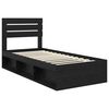 vidaXL Bettrahmen Schwarz 90 x 200 cm Massives Kiefernholz