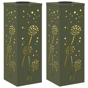 vidaXL Solar LED Weg Licht 2 Stk. Warmes Wei&szlig; 18 x 18 x 50 cm