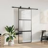 vidaXL Schiebet&uuml;r mit Beschlag Schwarz 90x205 cm Hartglas