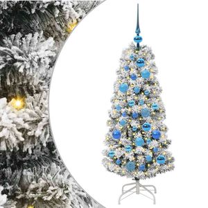 vidaXL K&uuml;nstlicher klappbarer Weihnachtsbaum Gr&uuml;n und Wei&szlig; 120 cm