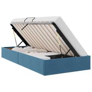 vidaXL Ottoman Bettgestell mit Speicher Dunkelblau 100 x 200 cm Samt