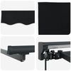 vidaXL Einziehbare Markise Schwarz 400 x 300 cm Aluminium und Stoff