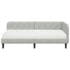 vidaXL Eckbettgestell mit Matratze Hellgrau 90 x 190 cm Samt