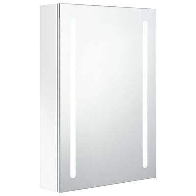 vidaXL LED-Spiegelschrank fürs Bad Glänzend Weiß 50x13x70 cm