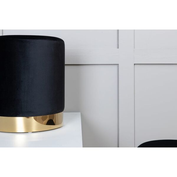 Venture Home Hocker Benji 35x35x42,5 cm Samt Schwarz und Messing