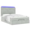 vidaXL Ottoman-Bett mit Matratzen & LEDs Hellgrau 140x190 cm Samt
