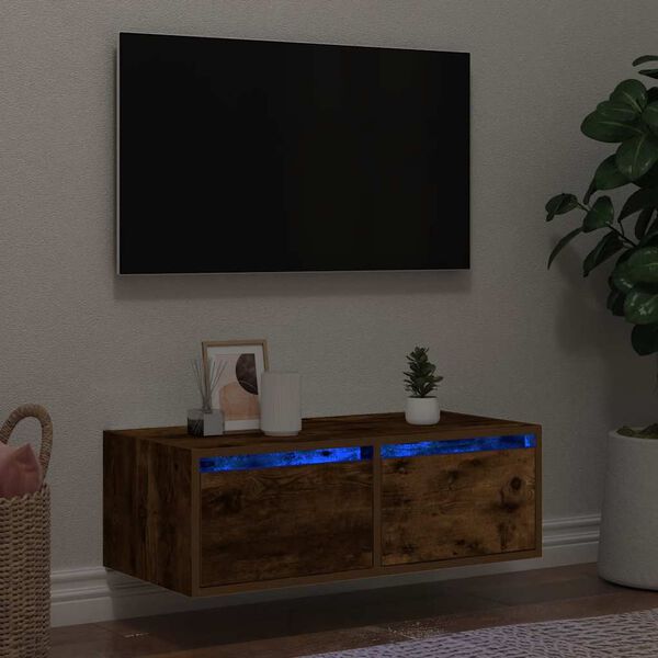 vidaXL TV-Schrank mit LED-Leuchten R&auml;uchereiche 75x35,5x25 cm