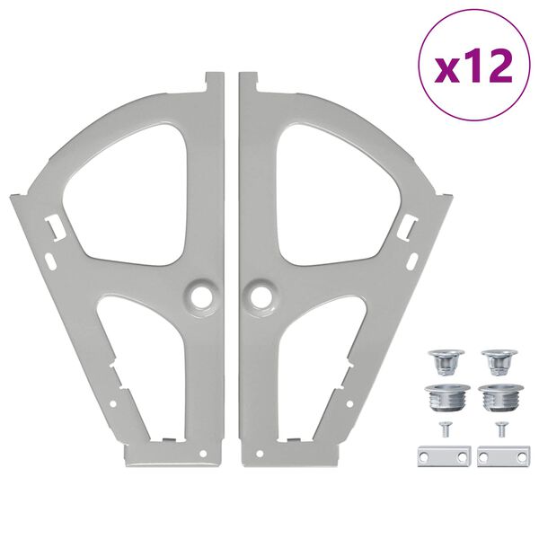 vidaXL Klappenscharnier 12 pcs Silber 235 x 155 x 30 mm Eisen