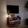 vidaXL TV-Wandschrank mit LED-Beleuchtung R&auml;uchereiche 80x31x45 cm