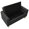 vidaXL 2-Sitzer-Kindersofa Schwarz Kunstleder