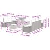 vidaXL Gartensofa-set 8 pcs Schwarz Poly-Rattan