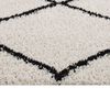 vidaXL Teppich Shaggy Hochflor Schwarz und Creme 80x150 cm