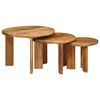 vidaXL Nesting-Couchtische 3 stk. Braun &Oslash; 54 x 40 cm Massivholz Mango