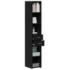 vidaXL B&uuml;cherregal Schwarz Eichen-Optik 30 x 42,4 x 185,2 cm