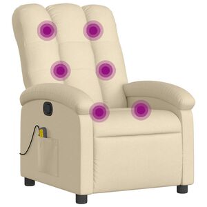 vidaXL Massagesessel Creme Stoff