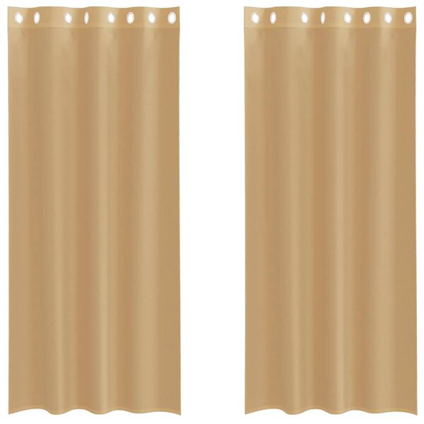 vidaXL Voile Vorh&auml;nge mit &Ouml;sen 2 Stk. Sandfarbe