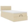 vidaXL Ottomane Bett mit Matratze & LEDs Creme 90x200 cm Stoff