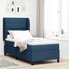 vidaXL Boxspringbett mit Matratze mit Kopfteil Blau 90 x 190 cm Stoff