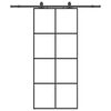 vidaXL Schiebet&uuml;r mit Beschlag Schwarz 90x205 cm ESG-Glas