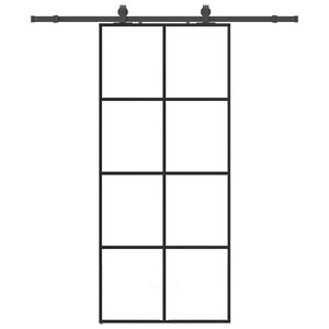 vidaXL Schiebet&uuml;r mit Beschlag Schwarz 90x205 cm ESG-Glas