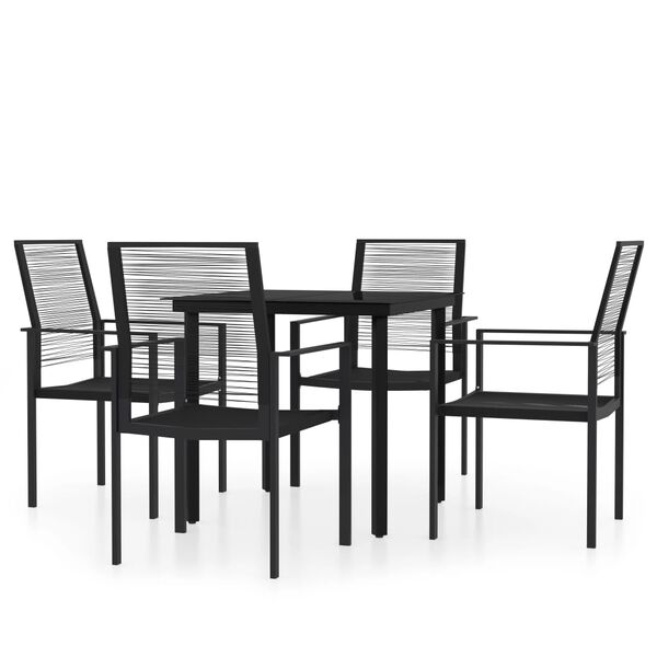 vidaXL 5-tlg. Garten-Essgruppe Schwarz