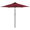 vidaXL Sonnenschirm mit Stahlmast Weinrot 225x225x212 cm