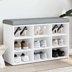 vidaXL Schuhbank Wei&szlig; 82 x 32 x 50 cm Holzwerkstoff