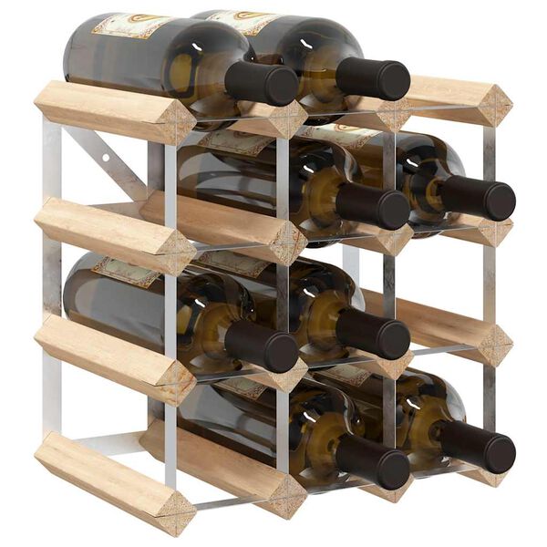 vidaXL Weinregal f&uuml;r 12 Flaschen Massivholz Kiefer