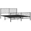 vidaXL Metallbett ohne Matratze mit Fu&szlig;teil Schwarz 160x200 cm