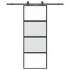vidaXL Schiebet&uuml;r mit Beschlag Schwarz 76x205 cm Hartglas