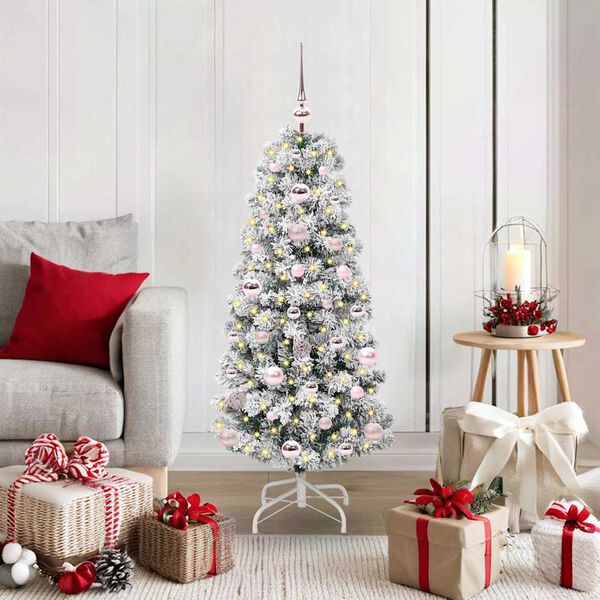 vidaXL K&uuml;nstlicher klappbarer Weihnachtsbaum Gr&uuml;n und Wei&szlig; 120 cm