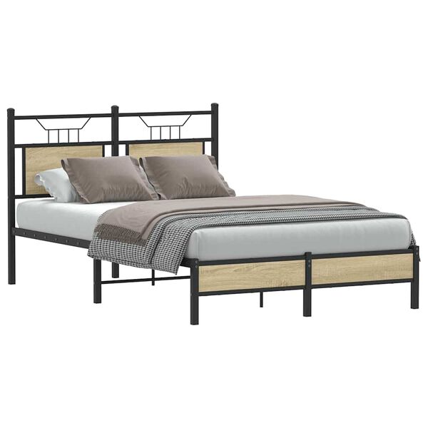 vidaXL Bettgestell ohne Matratze Sonoma-Eiche 120x190 cm Holzwerkstoff