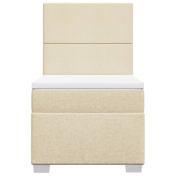 vidaXL Boxspringbett mit Matratze Creme 80x200 cm Stoff