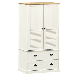 vidaXL Kleiderschrank VIGO Wei&szlig; 90x55x170 cm Massivholz Kiefer