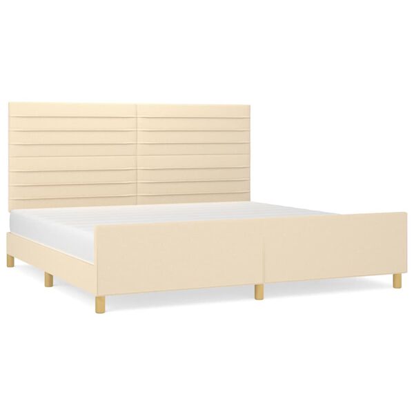 vidaXL Bettgestell ohne Matratze Creme 200x200 cm Stoff